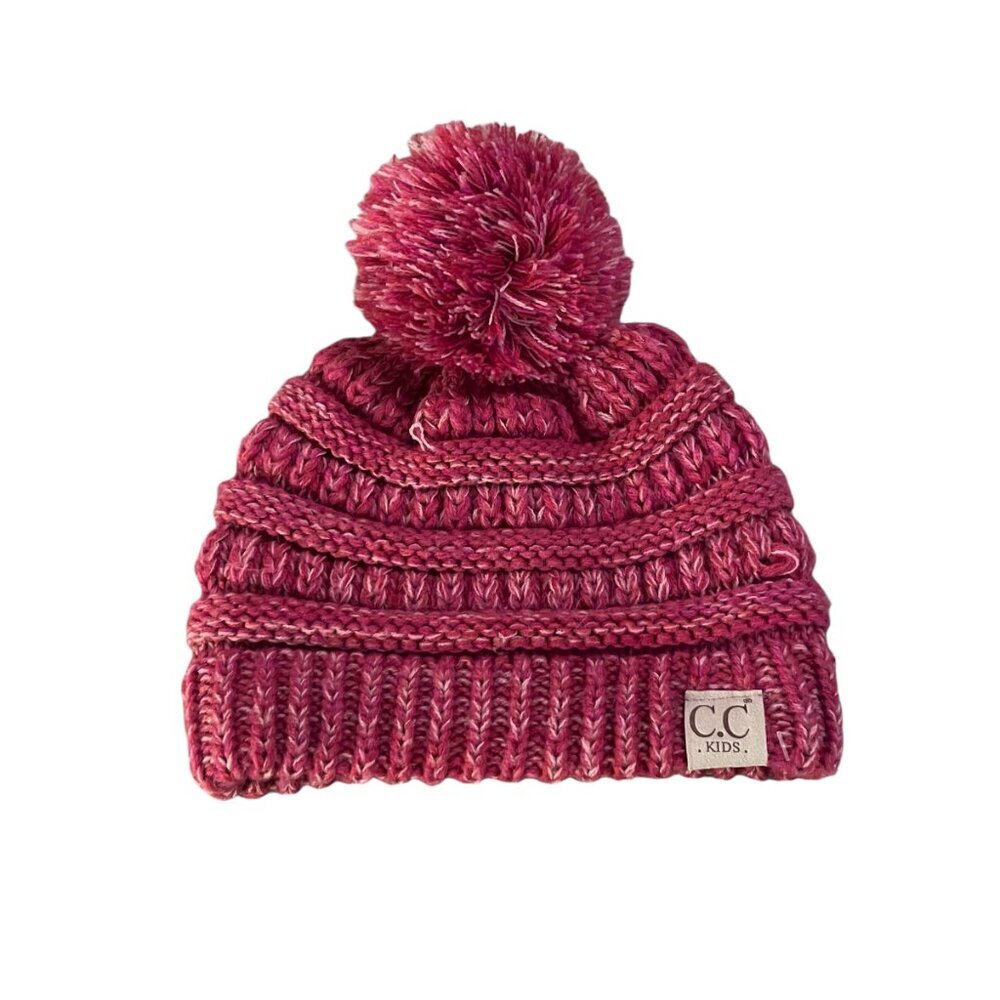 C.C. Kids Girl's Pink Knit Snow Hat Size OS
